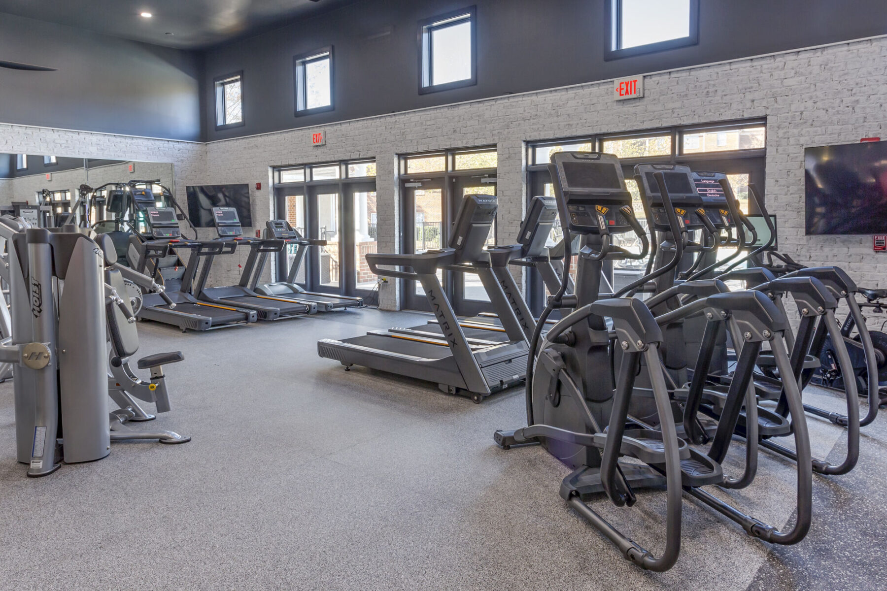 fitness center with cardio machines